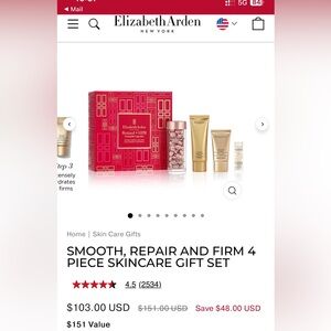 NIB Elizabeth Arden Retinol+HPR serum Ceramide capsules Skincare Set